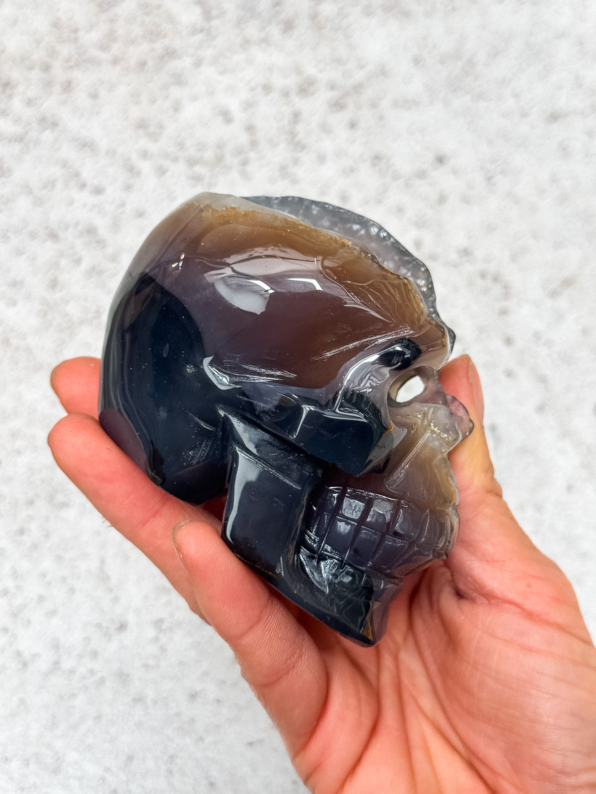 Agate Geode Skull