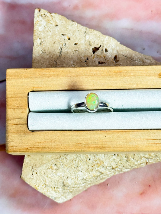 Ethiopian Opal Faceted Ring - Size 7