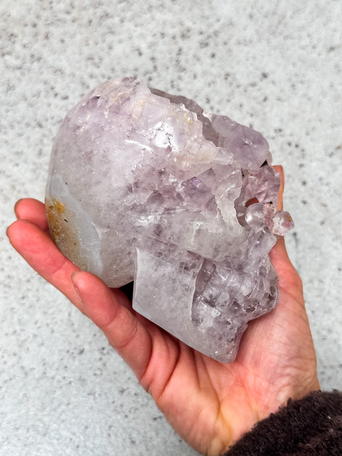 Amethyst Geode Skull