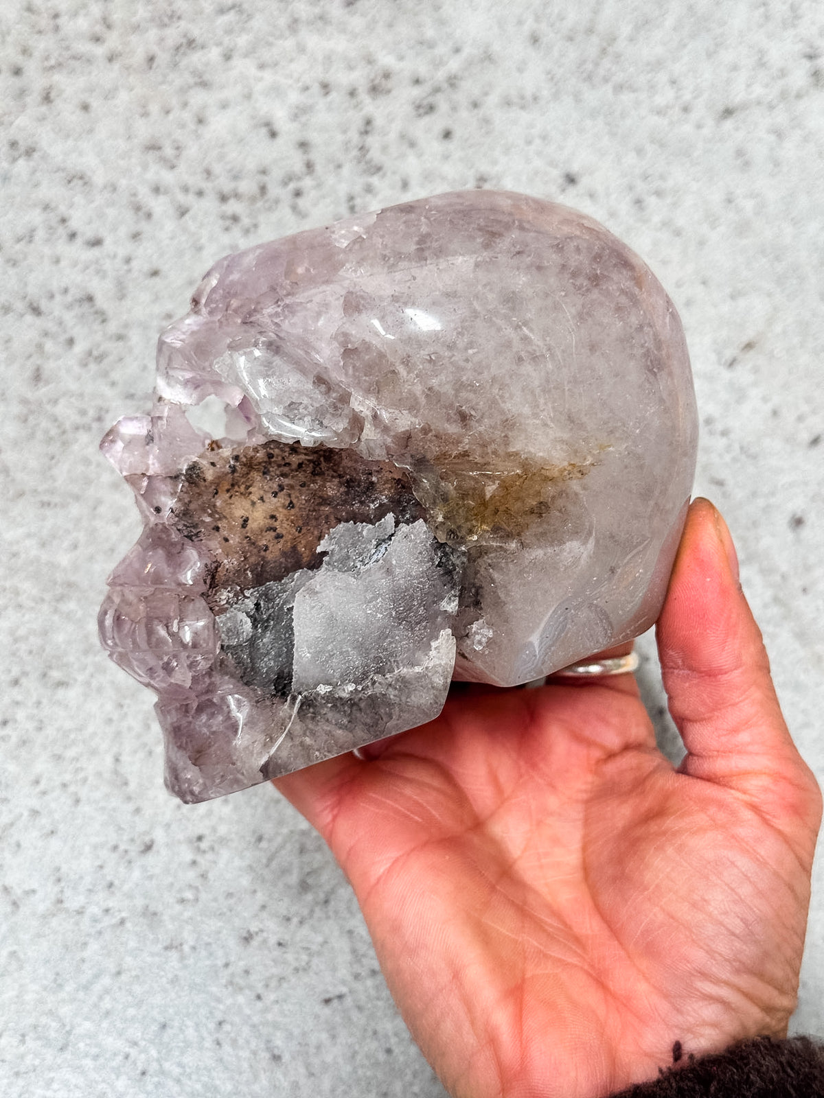 Amethyst Geode Skull