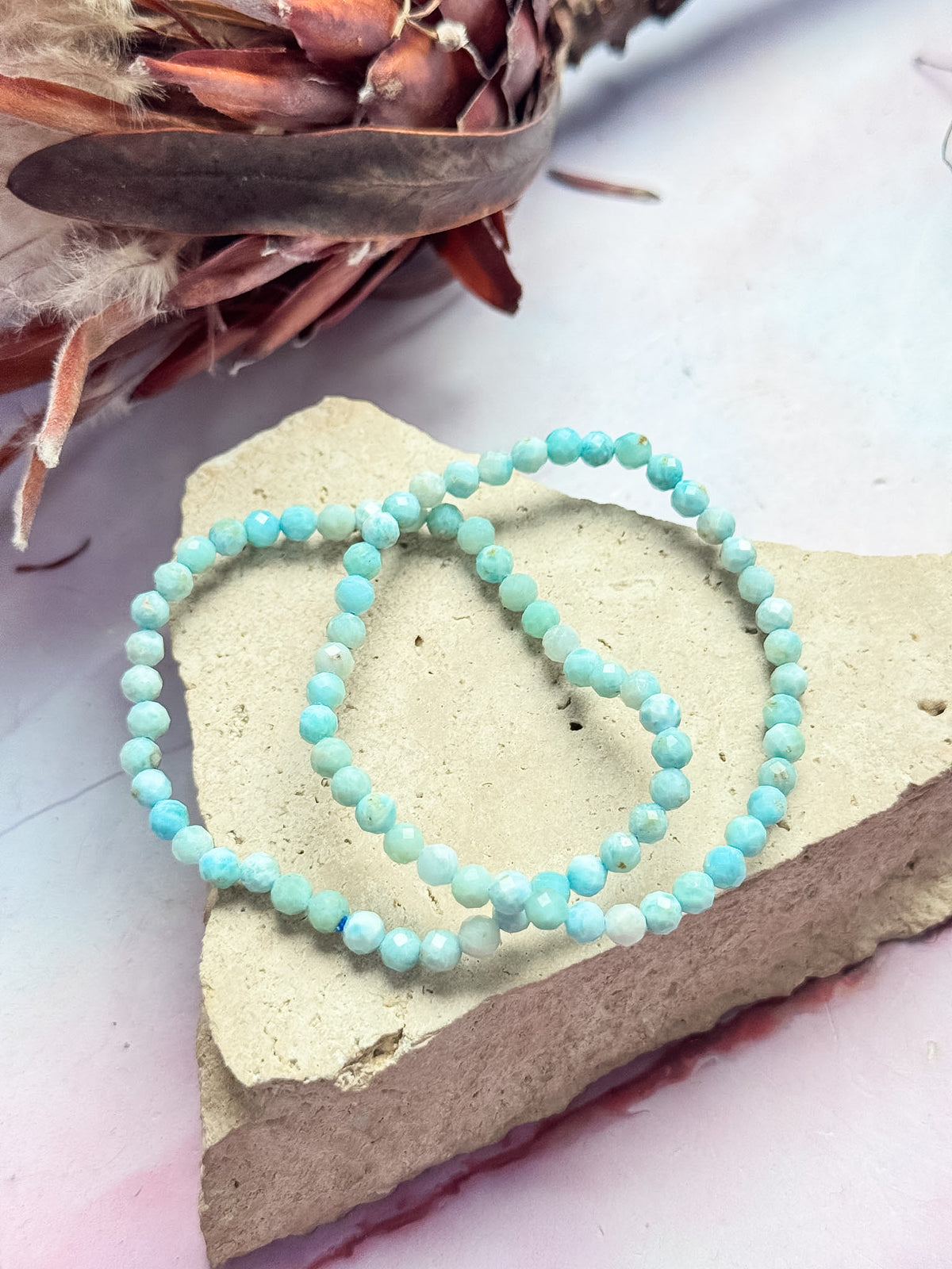 Faceted Larimar Bracelets