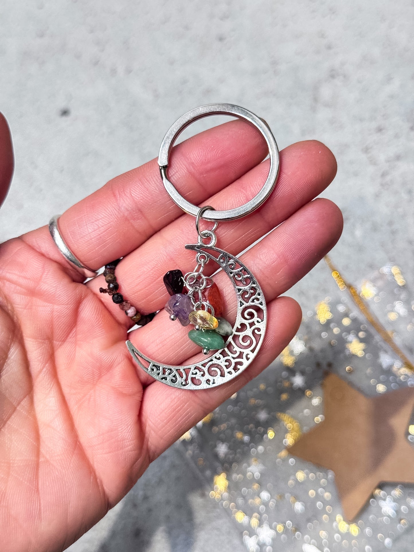 Chakra Moon Key Chains