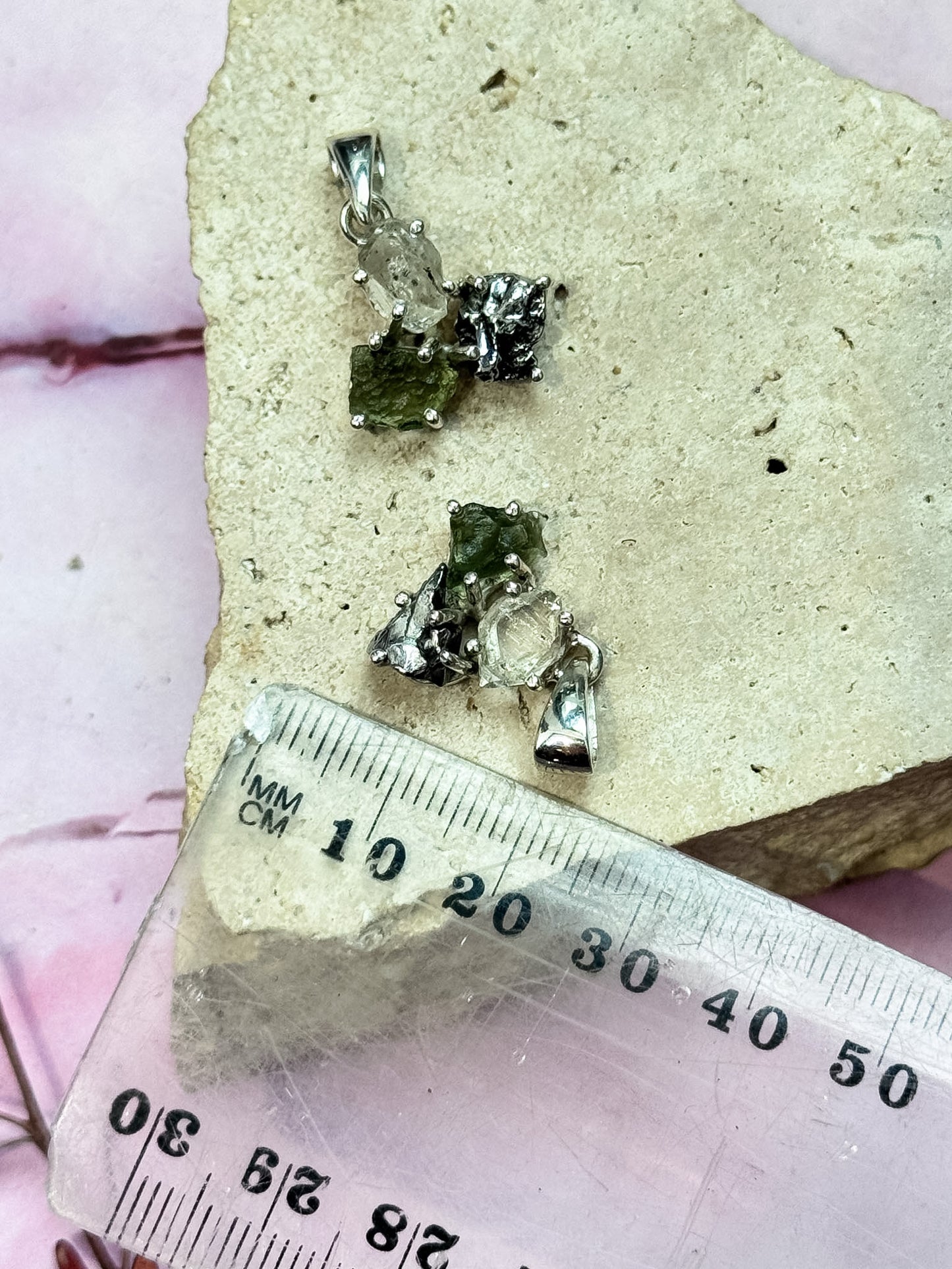Moldavite, Herkimer Diamond, Campo Del Cielo Meteorite Pendants