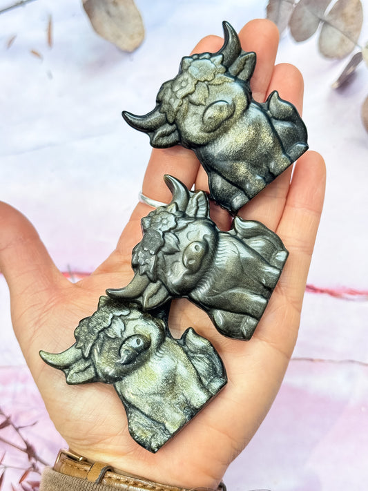 Gold Sheen Obsidian Highland Cows