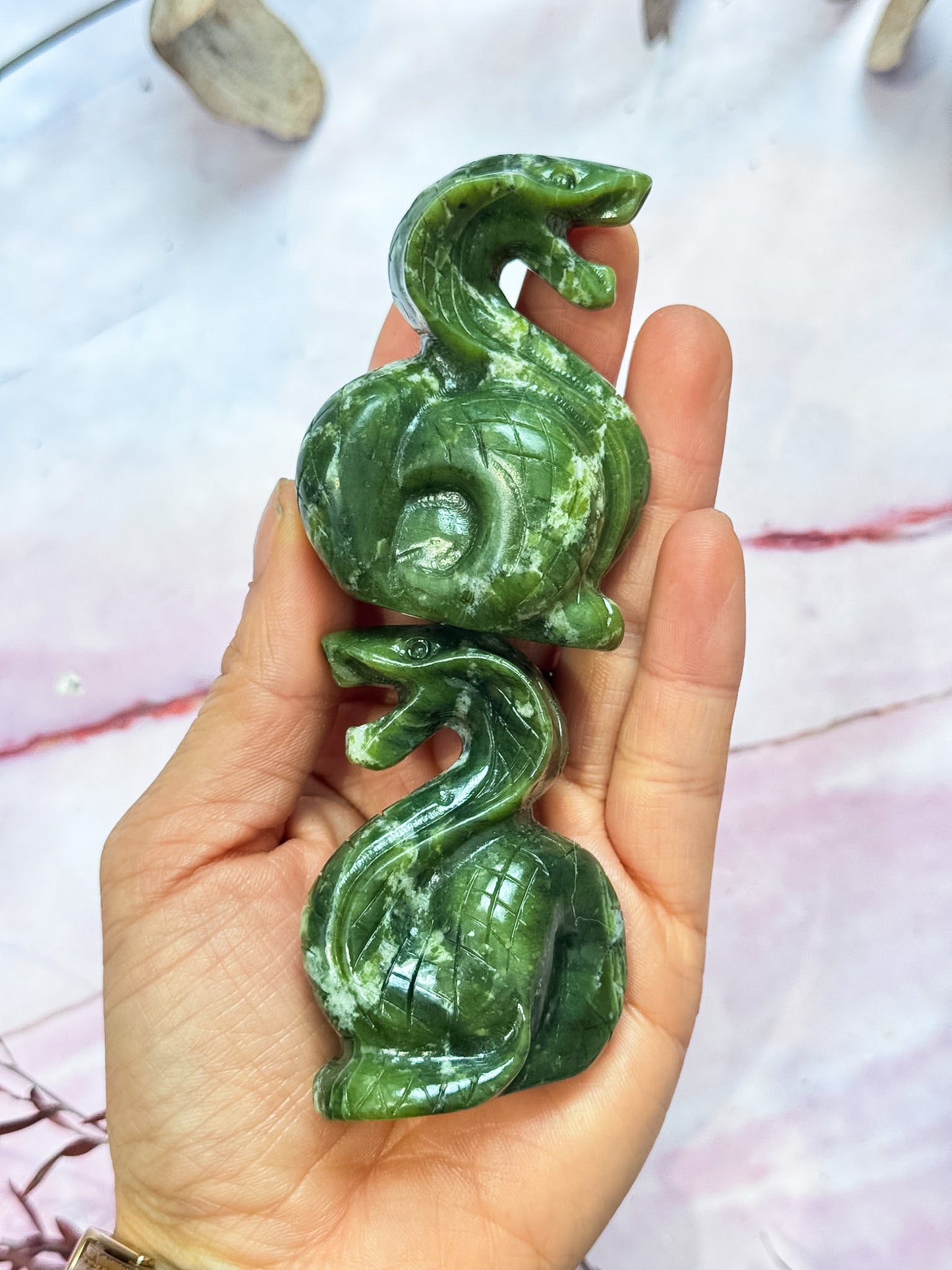 Serpentine Snake Carvings