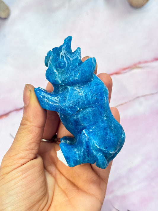 Apatite Rhino Carving