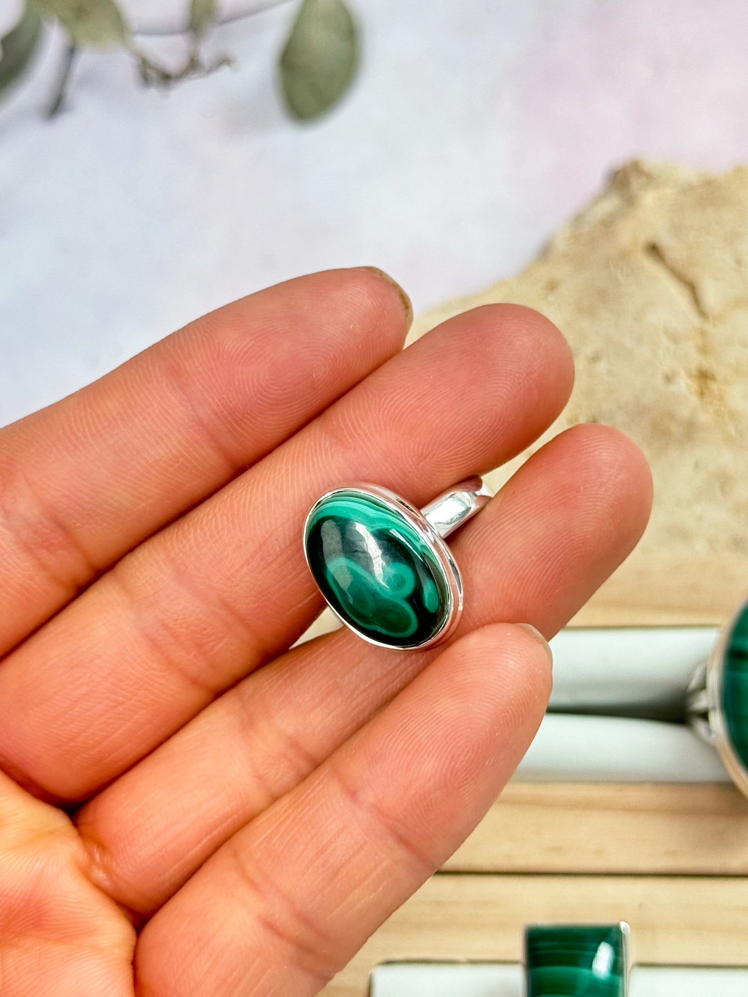 Malachite Rings