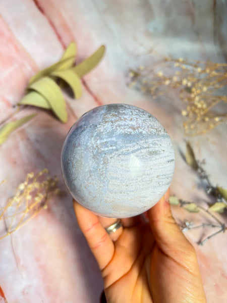 Pastel Orbicular ocean Jasper Sphere