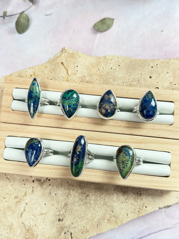 Azurite and Malachite Rings