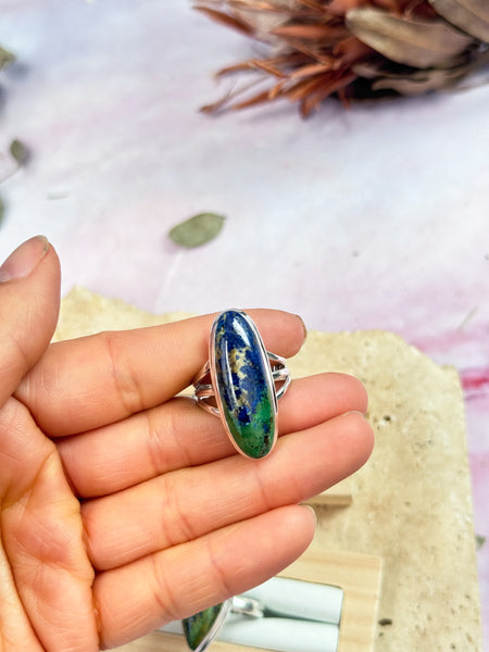 Azurite and Malachite Rings