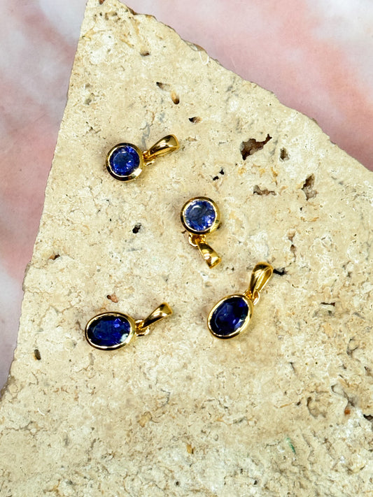 Dainty Iolite Pendants
