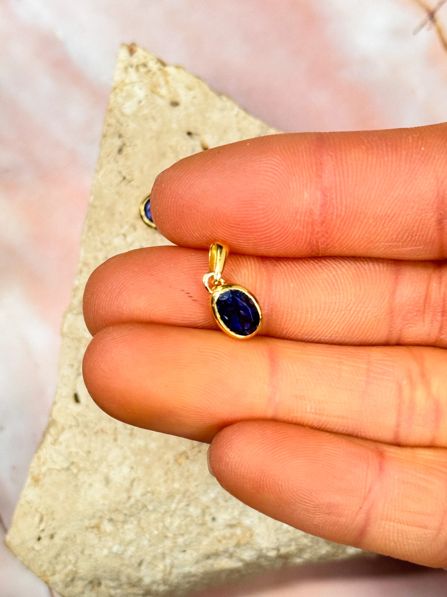 Dainty Iolite Pendants