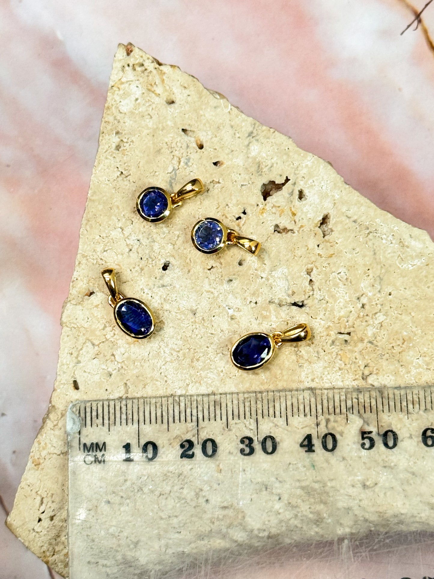 Dainty Iolite Pendants