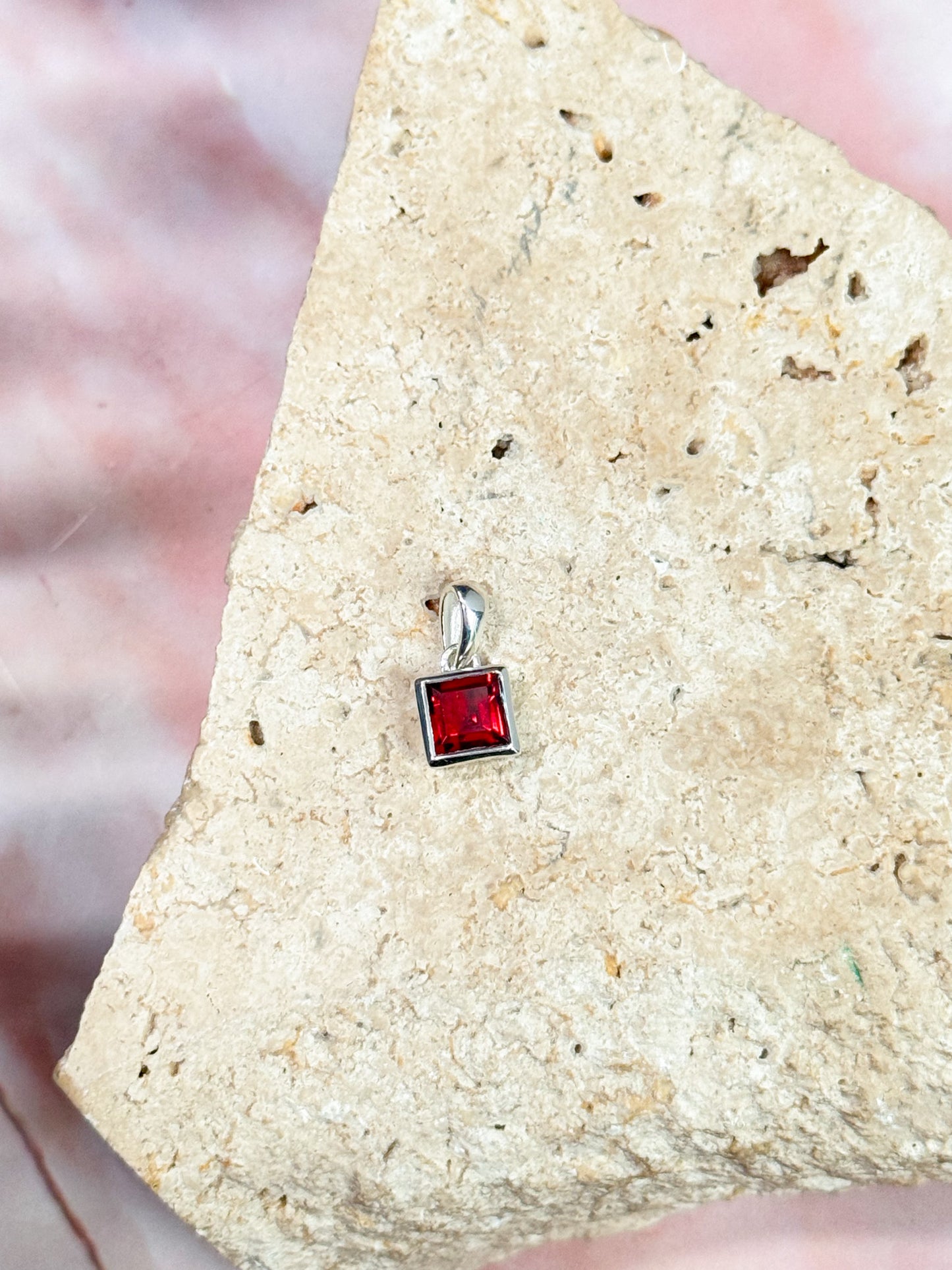 Dainty Garnet Pendants