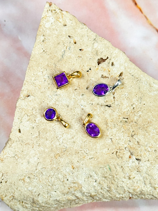 Dainty Amethyst Pendants