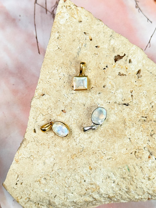 Dainty Moonstone Pendants
