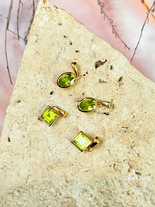 Dainty Peridot Pendants