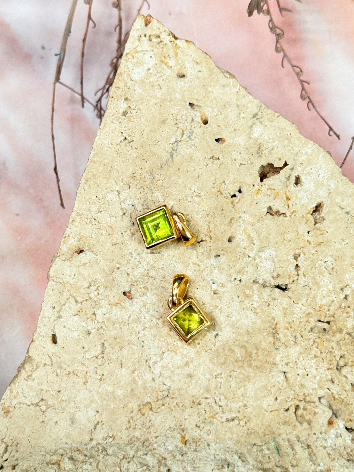 Dainty Peridot Pendants