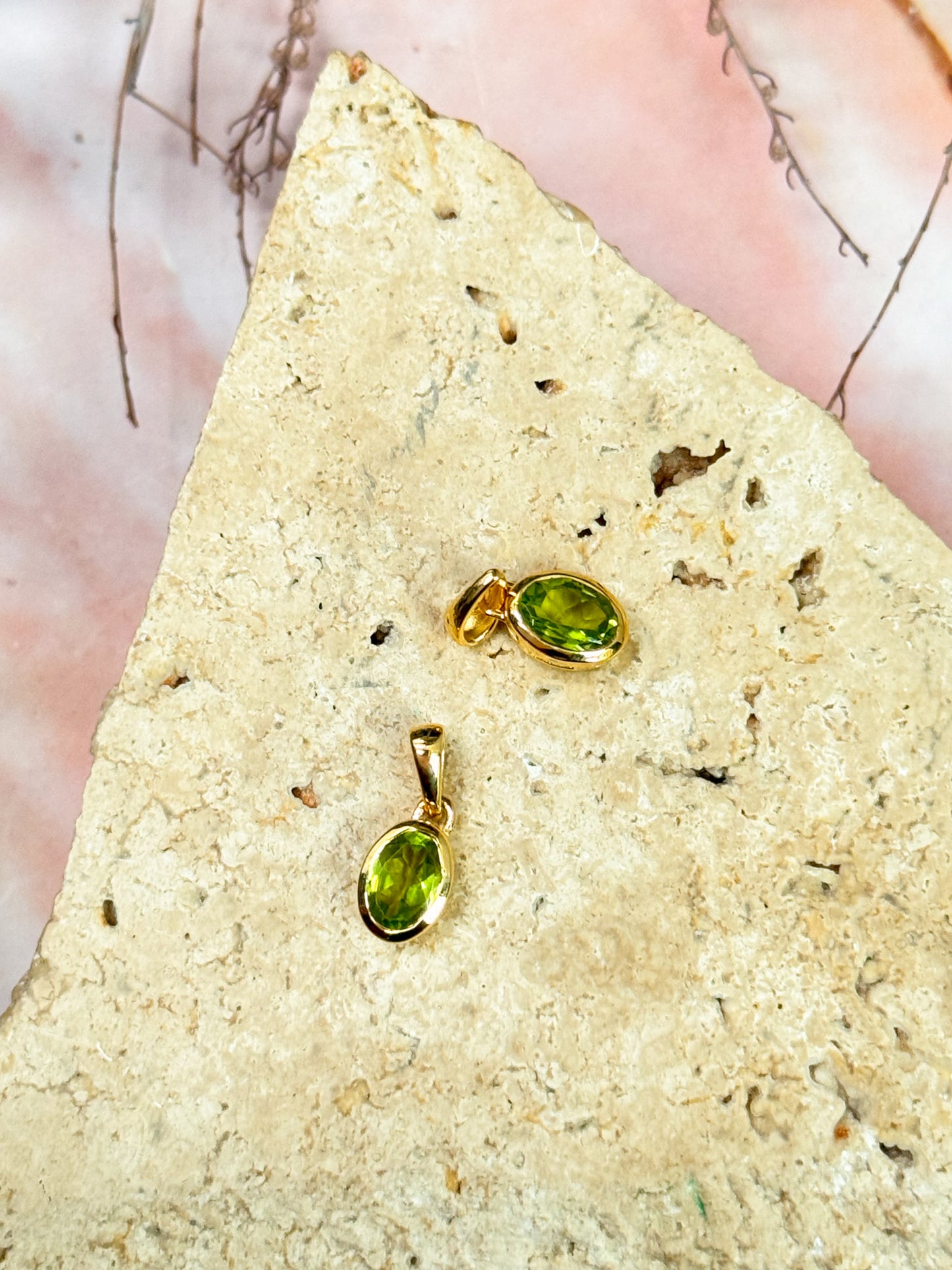 Dainty Peridot Pendants