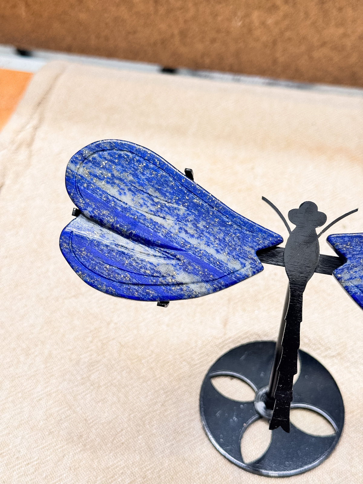 Lapis Lazuli Dragonfly on Stand