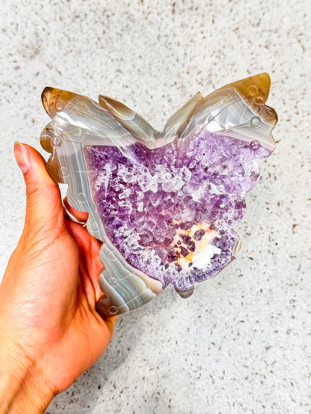 Amethyst and Agate Butterfly