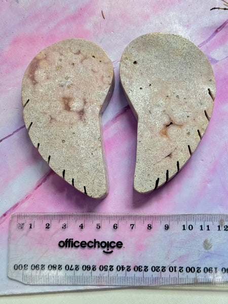 Pink Amethyst Angel Wing Pair