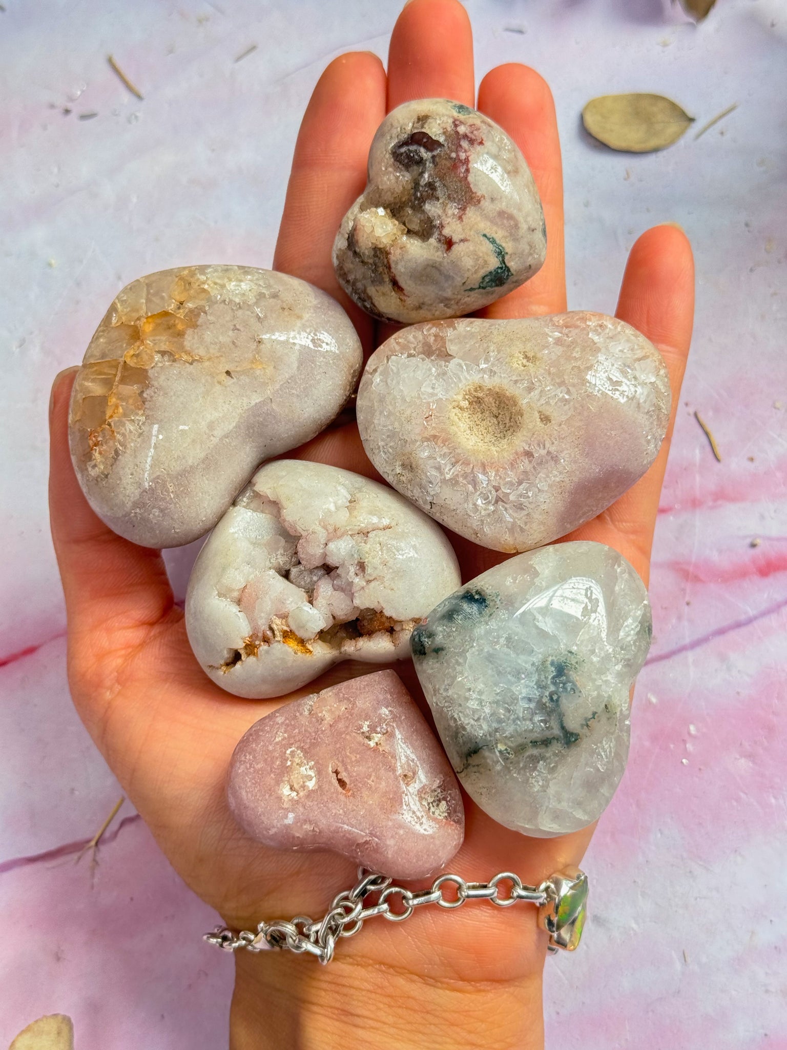 Pink Amethyst Hearts