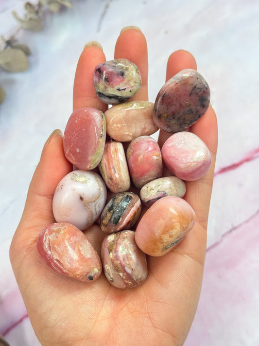 Peruvian Pink Opal Tumbles