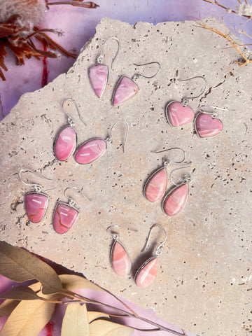 Australian Pink Opal Earrings