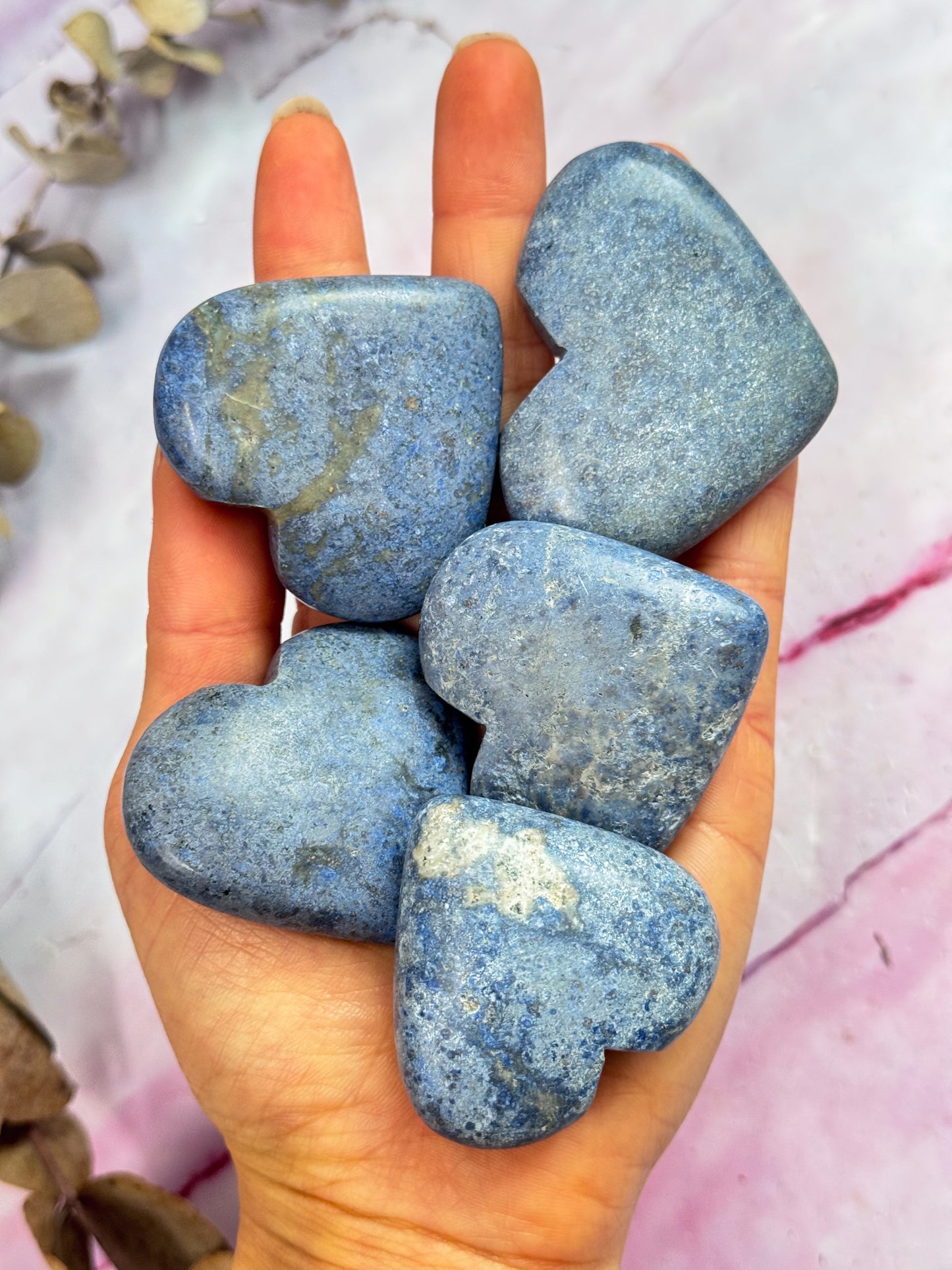 Dumortierite Hearts