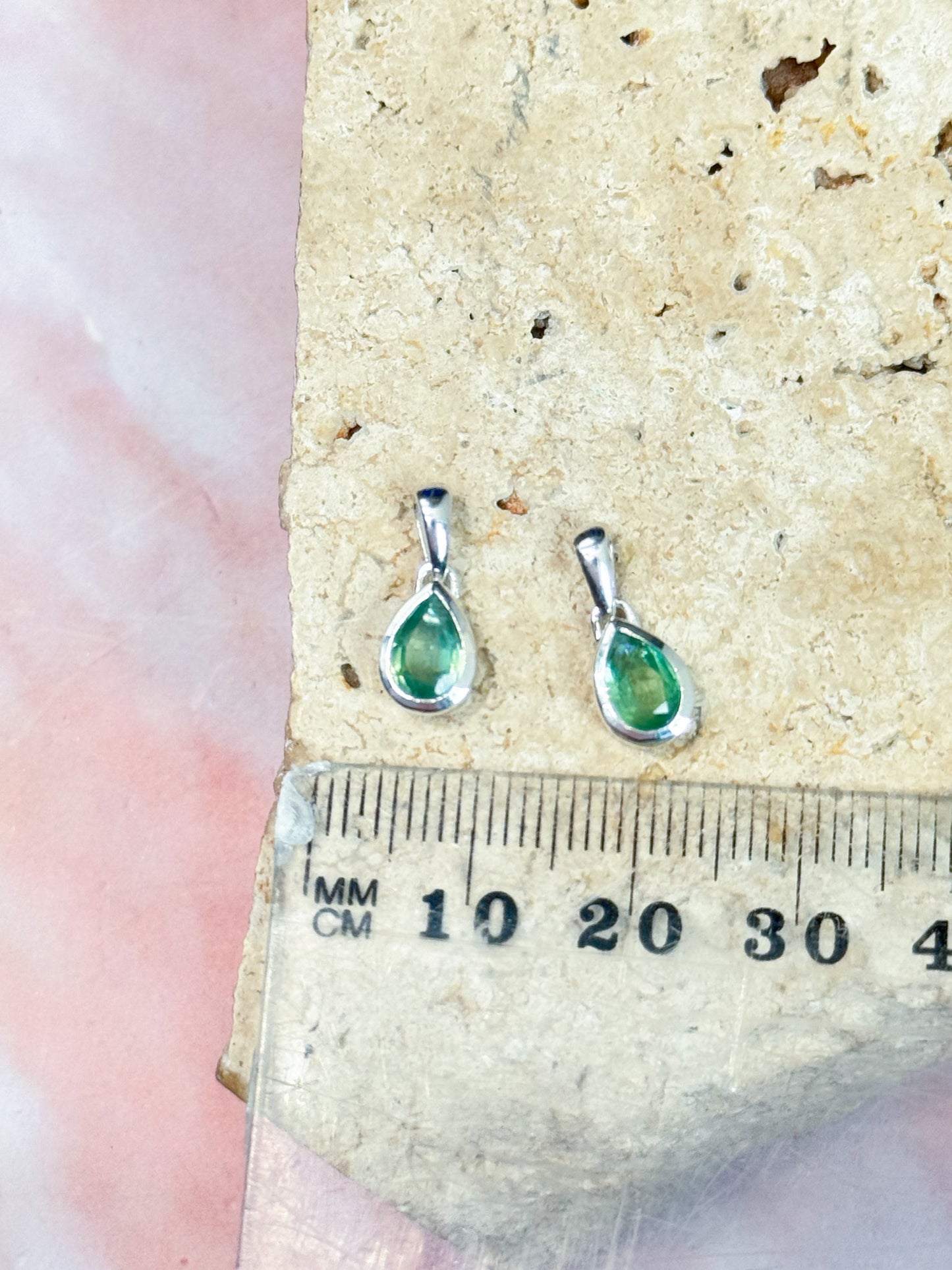 Dainty Mint Green Kyanite Pendants