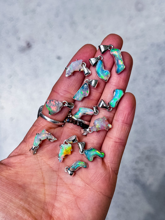 Ethiopian Opal Freeform Pendants