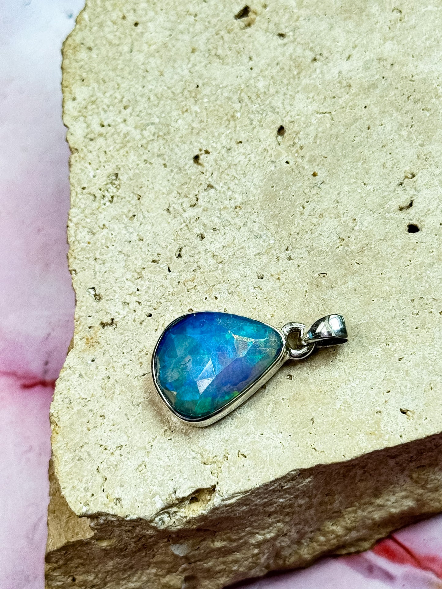 Ethiopian Opal Faceted Pendants