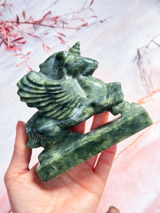 Serpentine Unicorn Carving
