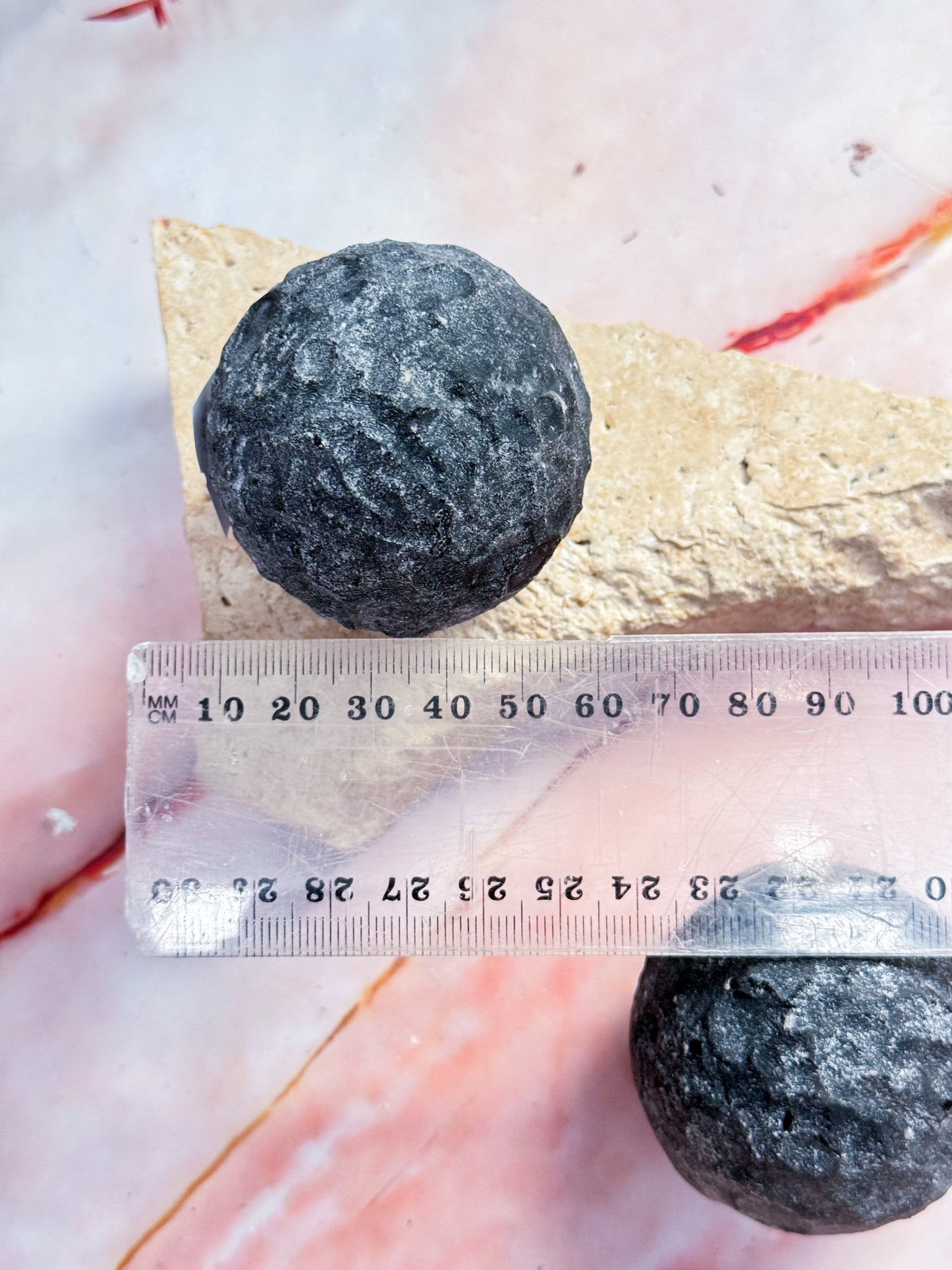Silver Sheen Obsidian Moon Carvings