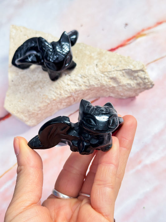 Obsidian Toothless Dragon Carvings