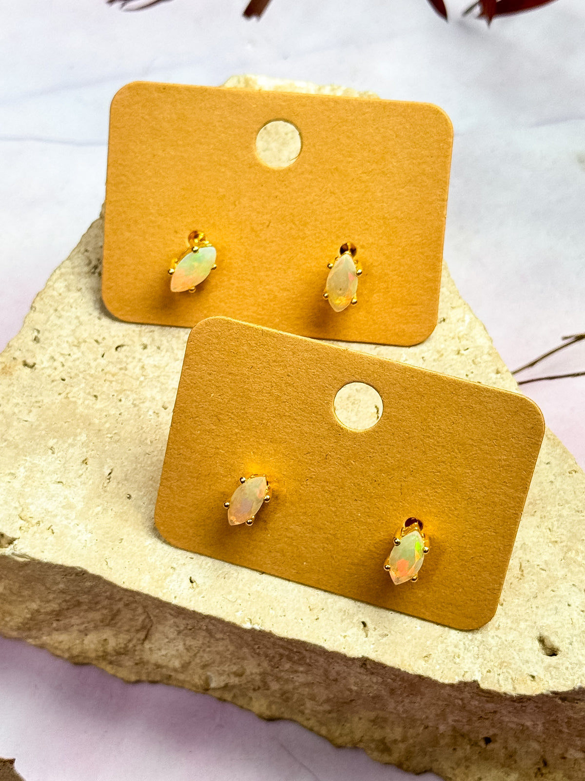 18k Gold Vermeil Ethiopian Opal Studs