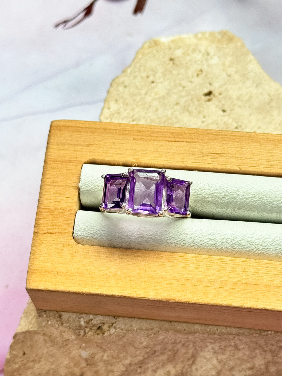 Triple Amethyst Rings