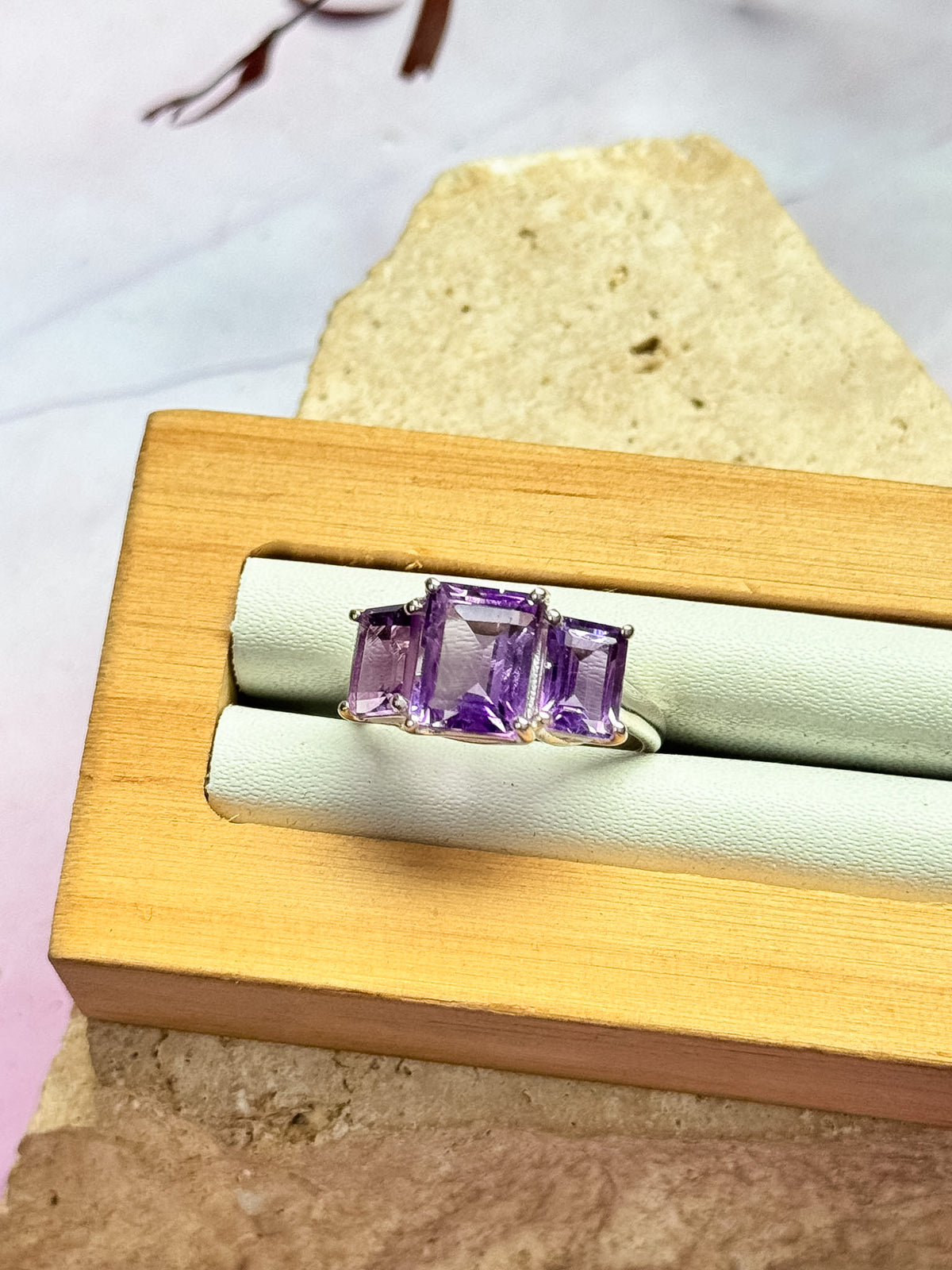Triple Amethyst Rings