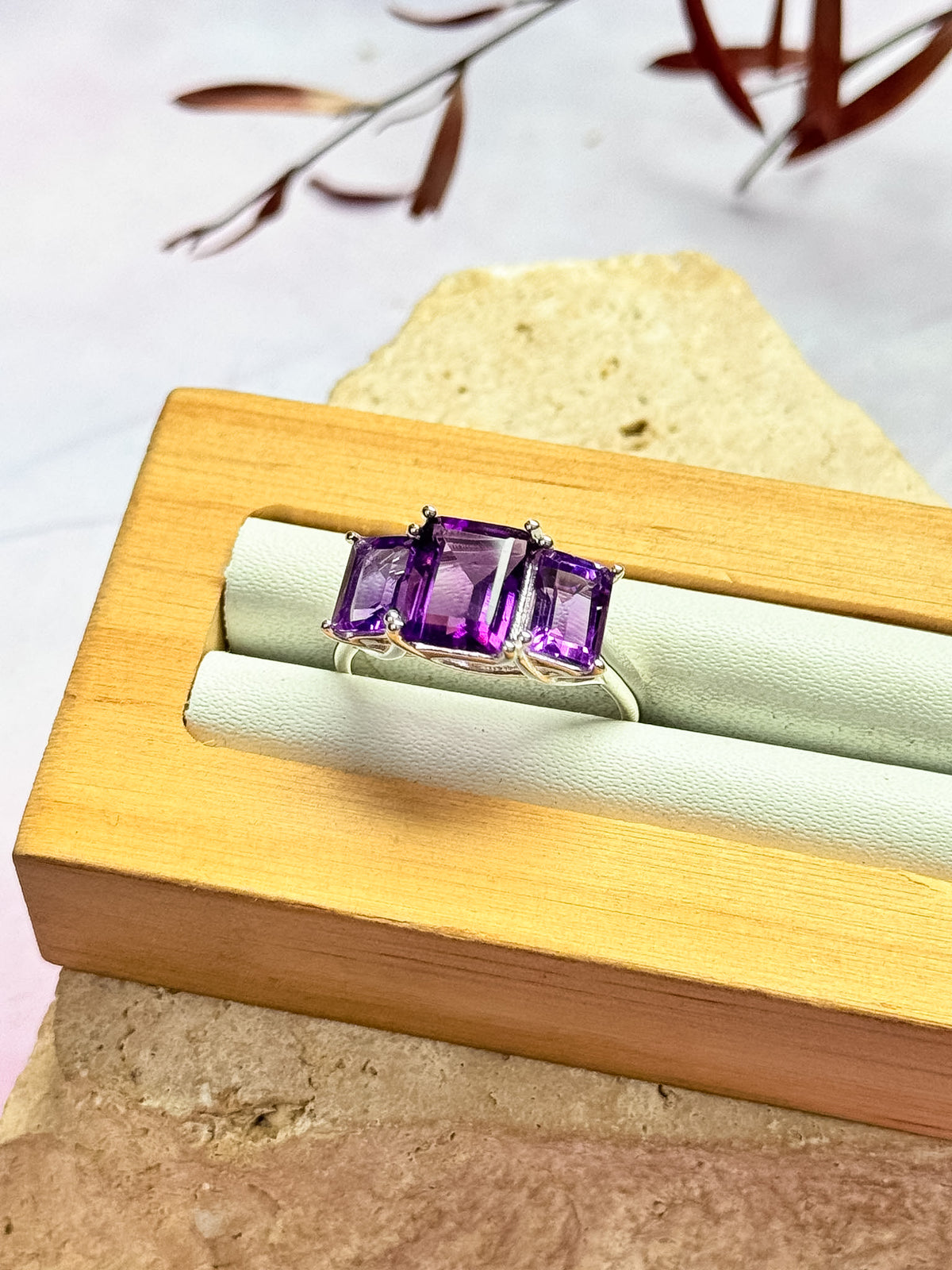 Triple Amethyst Rings