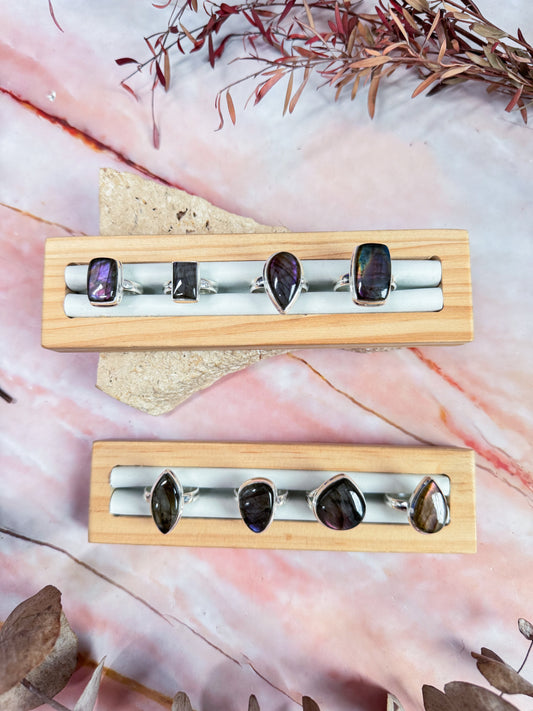 Purple Labradorite Rings