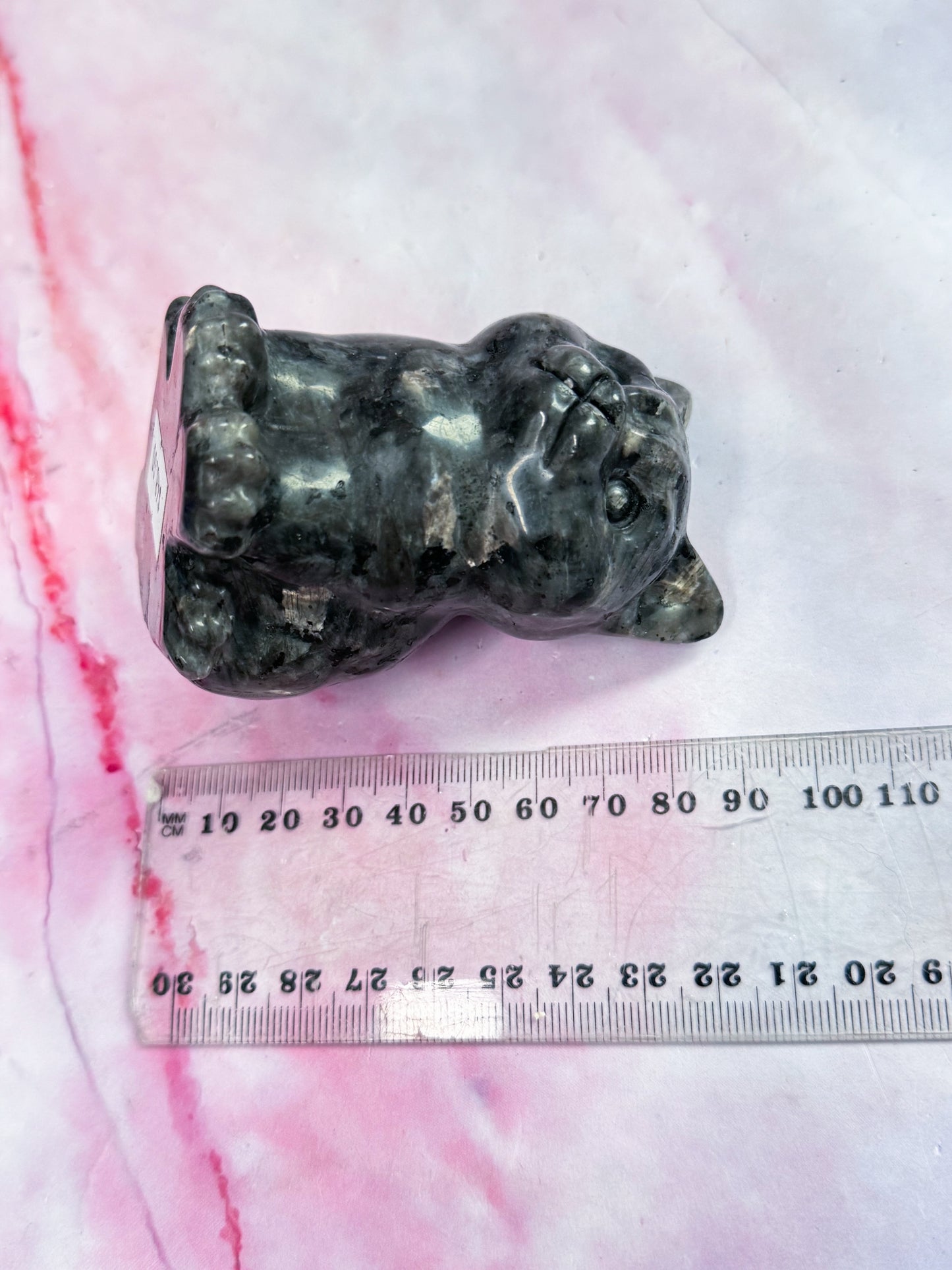 Larvikite Cat Carving