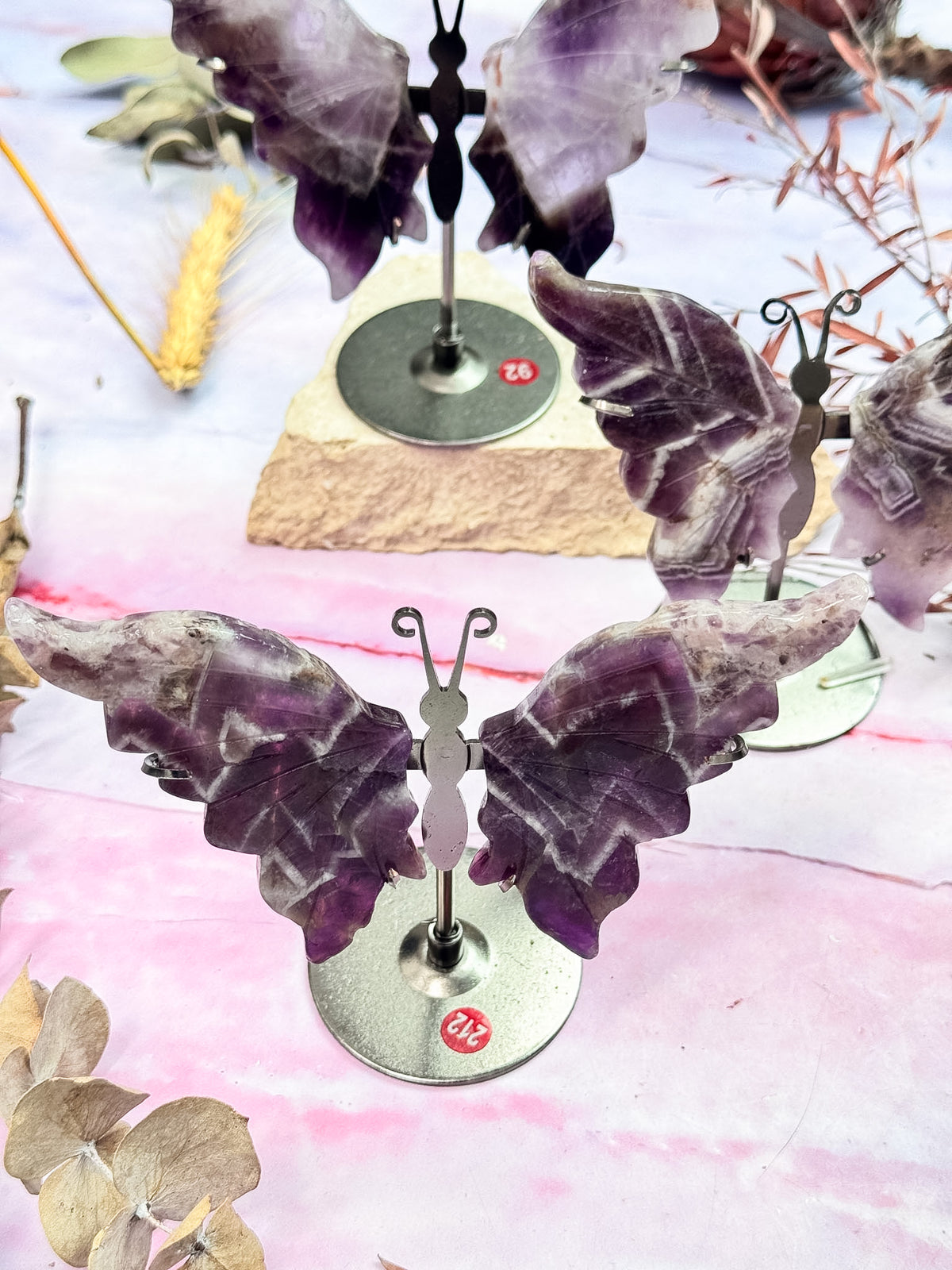 Chevron Amethyst Butterfly Wing Pairs