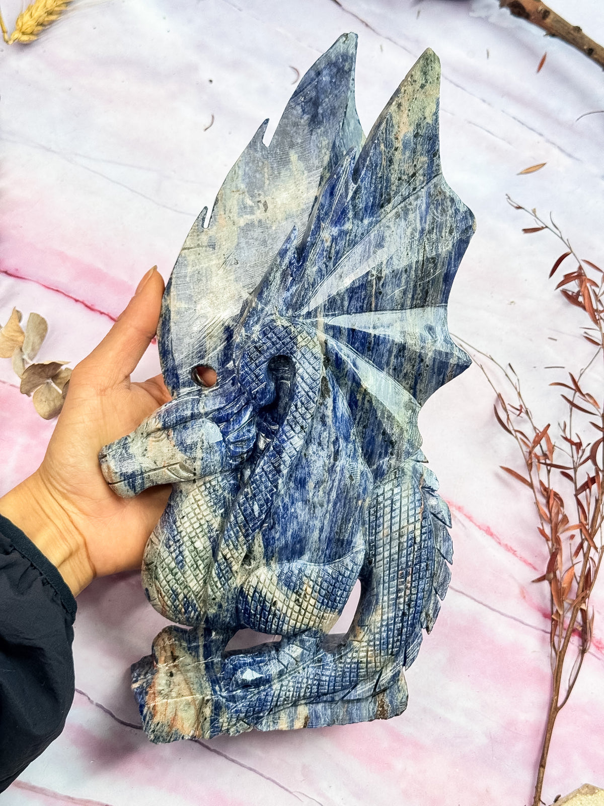 Sodalite Dragon Carving