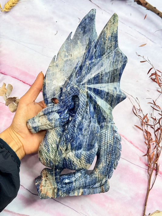 Sodalite Dragon Carving