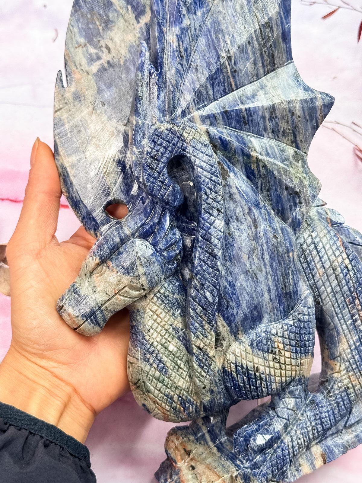 Sodalite Dragon Carving