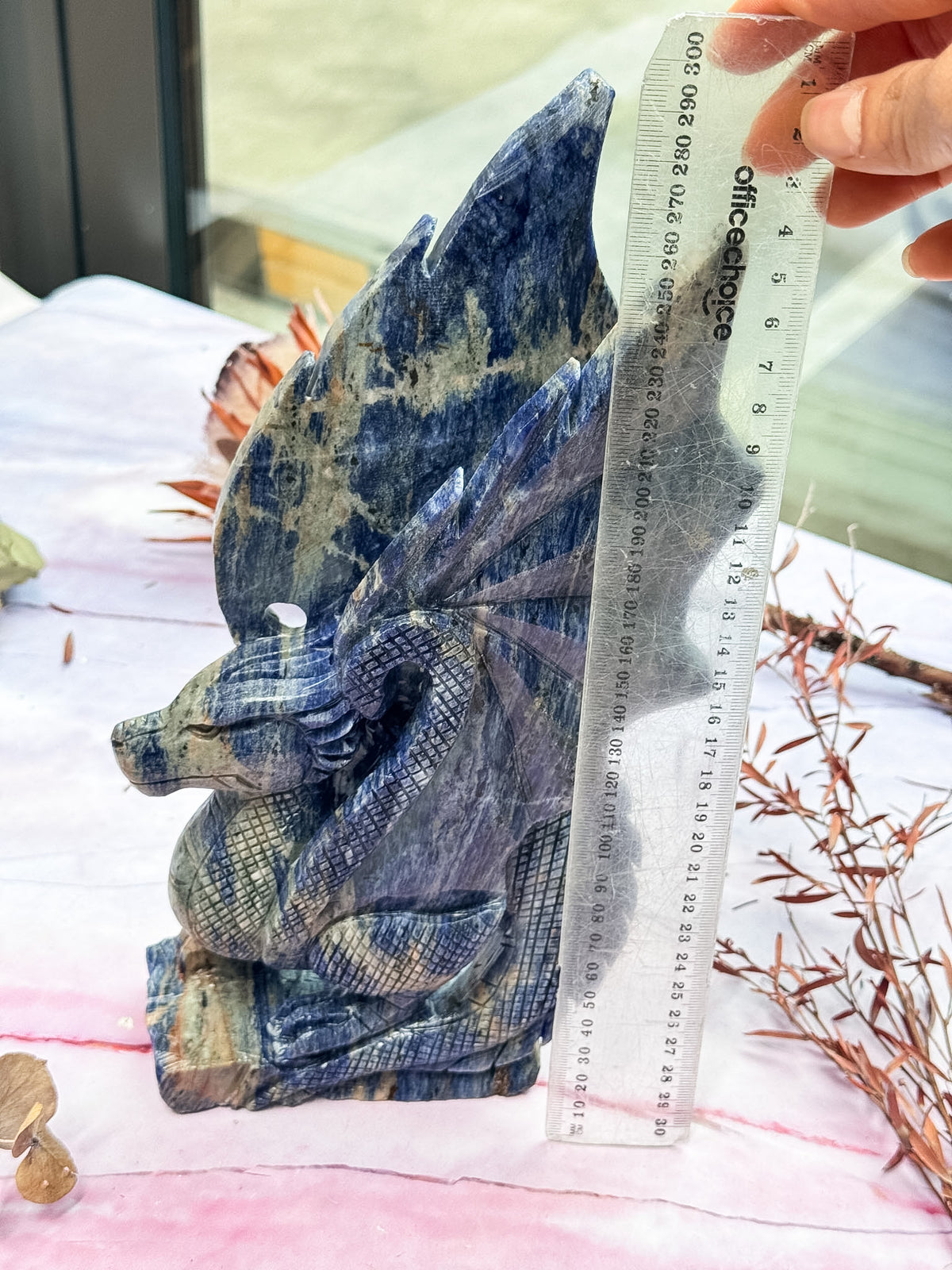 Sodalite Dragon Carving
