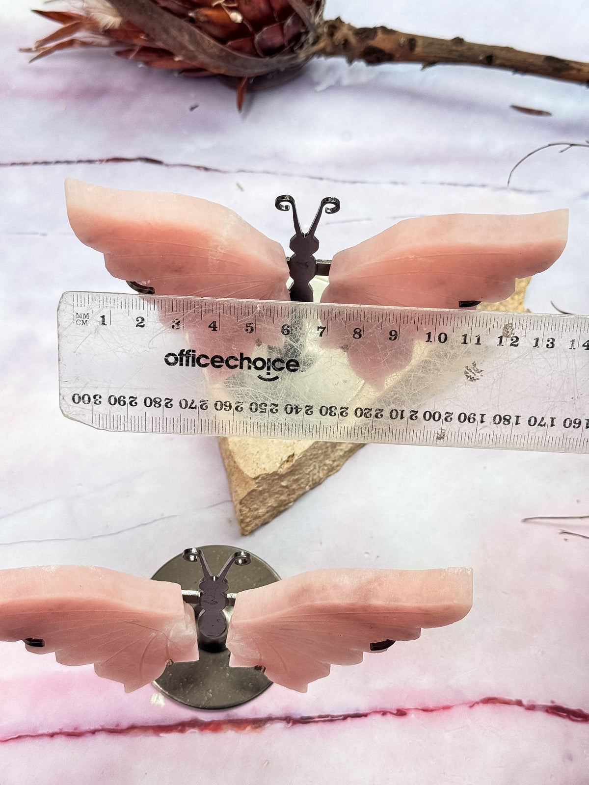 Pink Opal Butterfly Wing Pairs