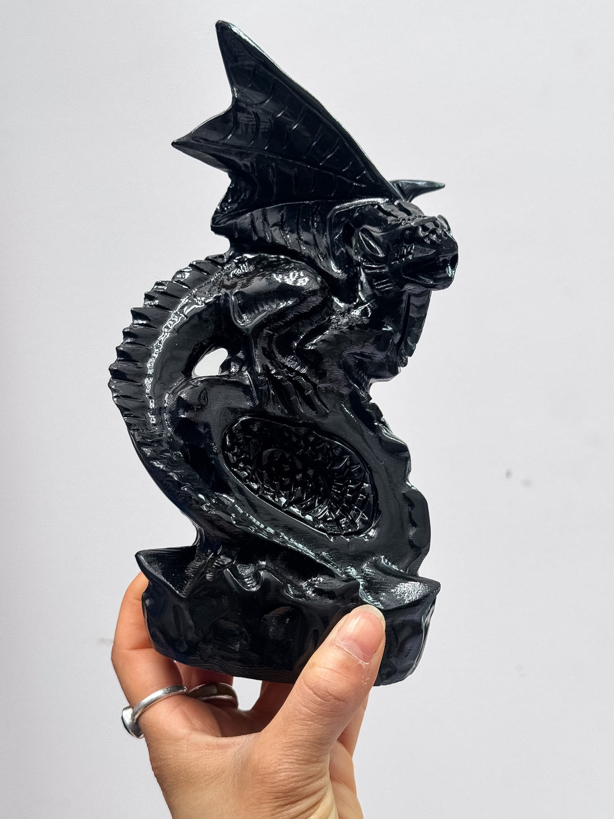 Obsidian Dragon Carving