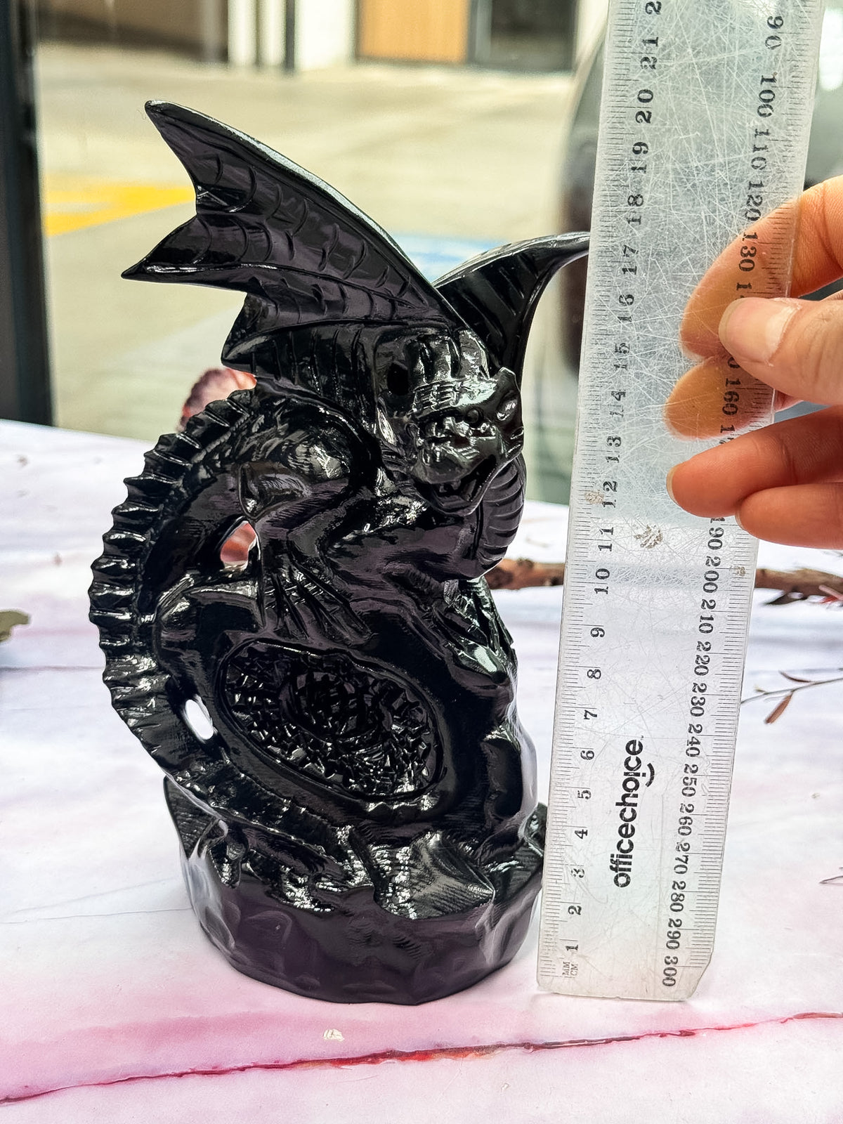 Obsidian Dragon Carving